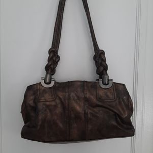 Womens brown metallic purse